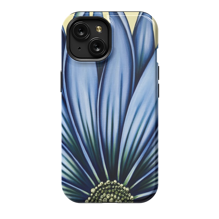 iPhone 15 StrongFit Blue Daisy by Denise Cassidy Wood