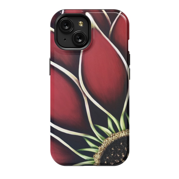 iPhone 15 StrongFit Red Dahlia by Denise Cassidy Wood