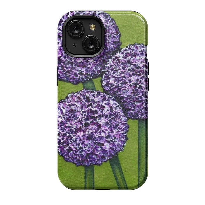 iPhone 15 StrongFit Purple Allium by Denise Cassidy Wood