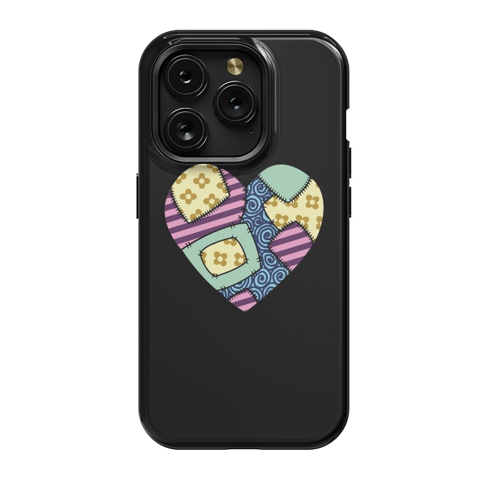 iPhone 15 Pro StrongFit Patchwork heart by Laura Nagel