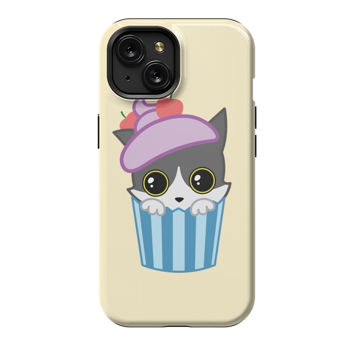 iPhone 15 StrongFit Cupcake kitty by Laura Nagel