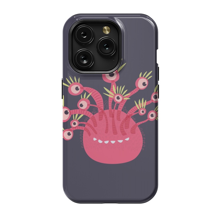 iPhone 15 Pro StrongFit Funny Pink Monster With Eleven Eyes by Boriana Giormova