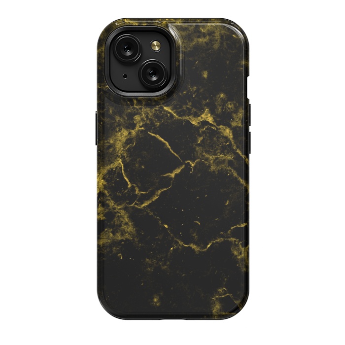 iPhone 15 StrongFit Black and Gold Marble by Alemi
