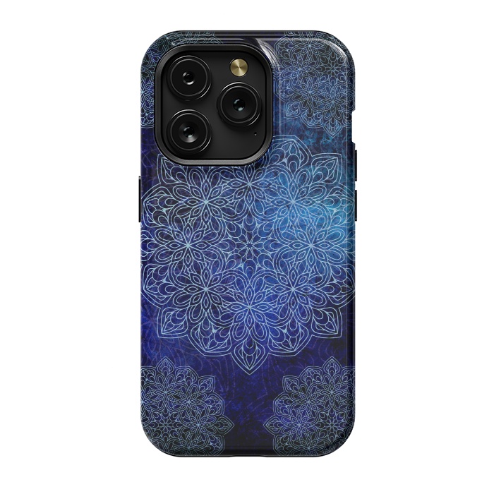 iPhone 15 Pro StrongFit Blue Mandala  by Rossy Villarreal