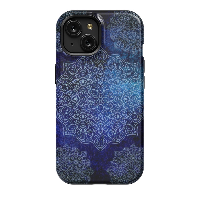 iPhone 15 StrongFit Blue Mandala  by Rossy Villarreal