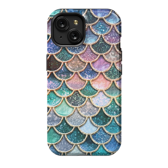 iPhone 15 StrongFit Multicolor Spring Mermaid Scales by  Utart