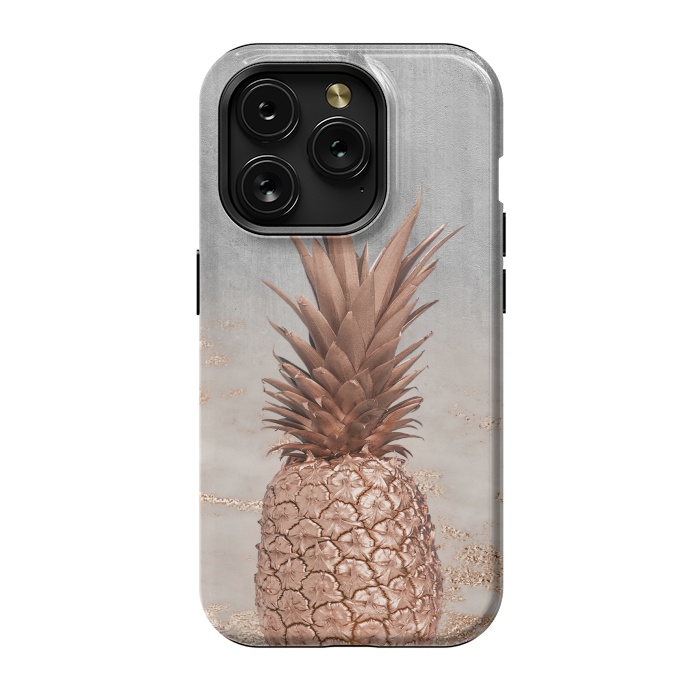 iPhone 15 Pro StrongFit Rose Gold Pineapple and Marble by  Utart