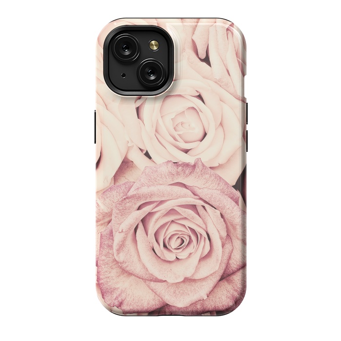 iPhone 15 StrongFit Pink Vintage Roses by  Utart