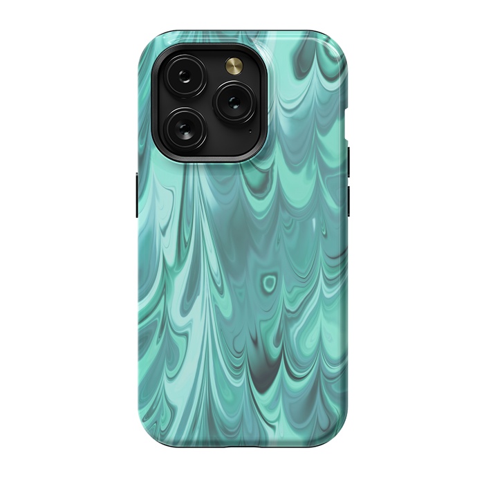 iPhone 15 Pro StrongFit Faux Turquoise Marble 2 by Andrea Haase