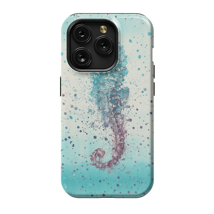 iPhone 15 Pro StrongFit Seahorse Watercolor Art by Andrea Haase