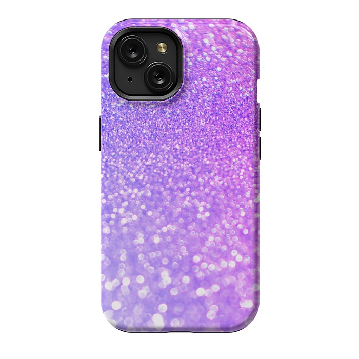 iPhone 15 StrongFit Purple Pink Glitter Dream by  Utart