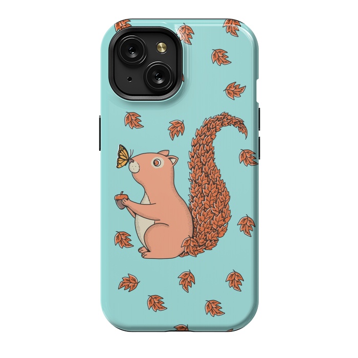 iPhone 15 StrongFit Squirrel and Butterfly by Coffee Man