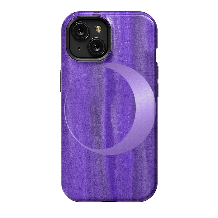 iPhone 15 StrongFit Shiny Purple Half Moon  by Andrea Haase