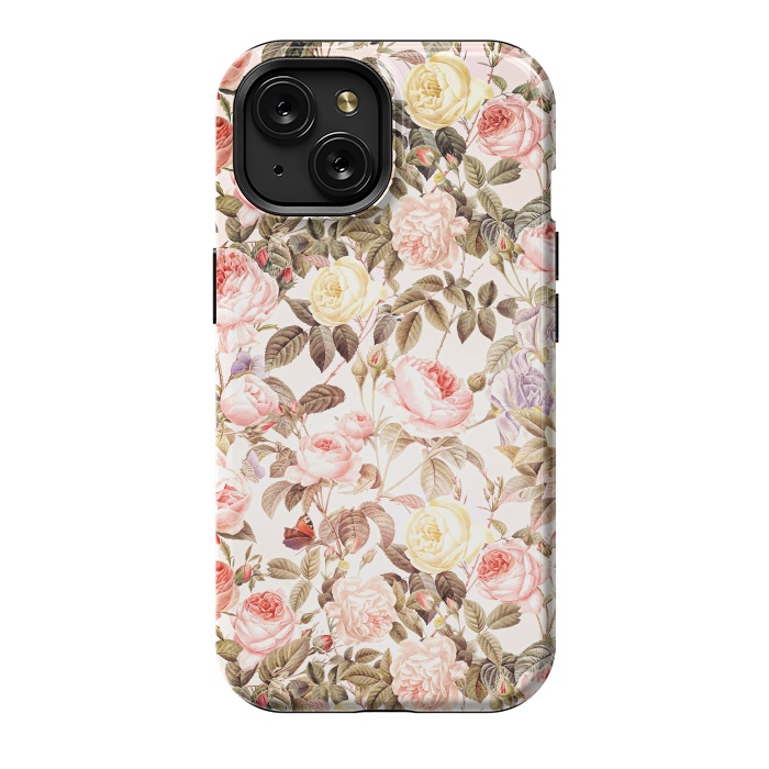 iPhone 15 StrongFit Vintage Roses Pattern by  Utart