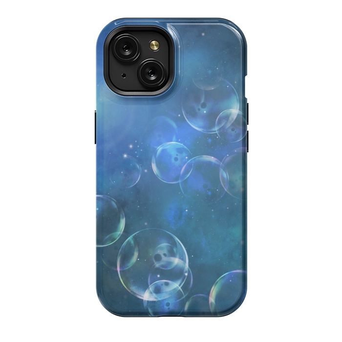 iPhone 15 StrongFit Surreal Blue Bubbles by Andrea Haase
