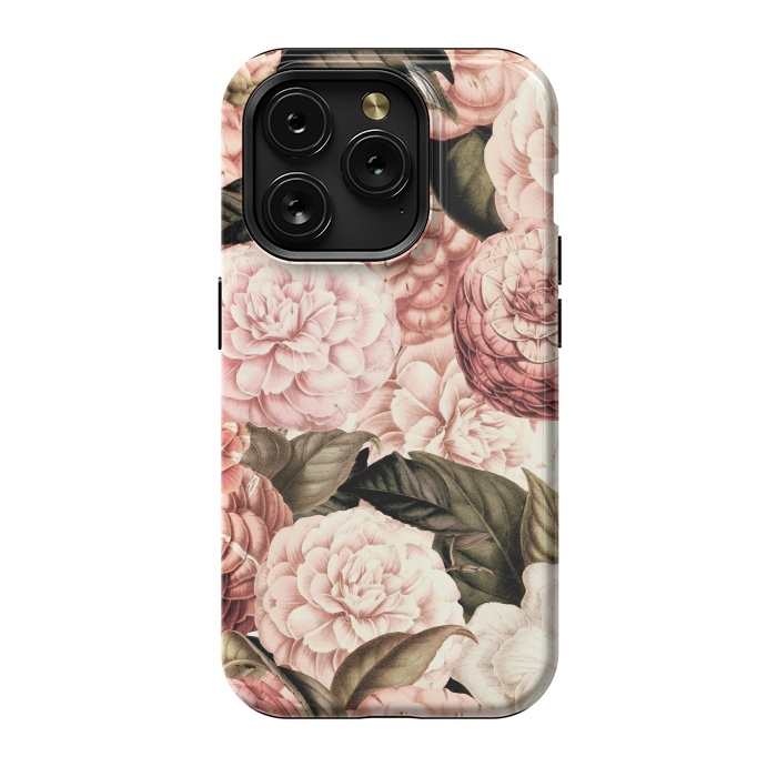 iPhone 15 Pro StrongFit Pink Vintage Camelia Pattern by  Utart