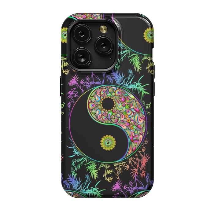 iPhone 15 Pro StrongFit Yin Yang Bamboo Psychedelic by BluedarkArt