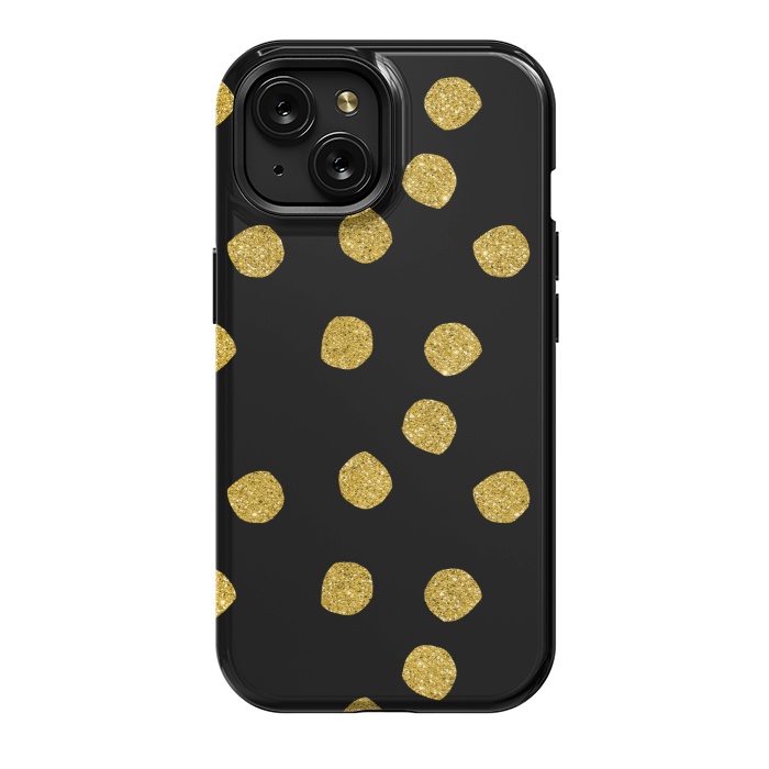 iPhone 15 StrongFit Golden Glamour Dots by Andrea Haase