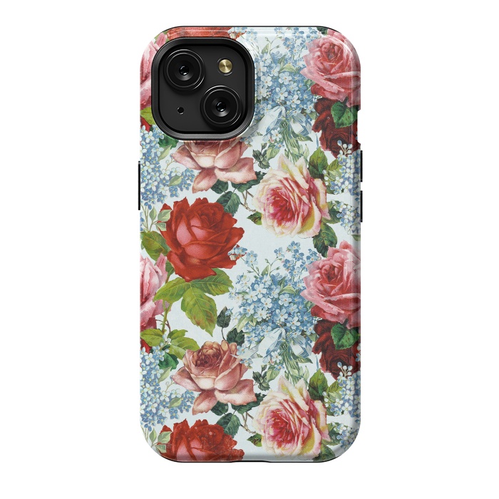 iPhone 15 StrongFit Vintage roses and Forget Me Not by  Utart