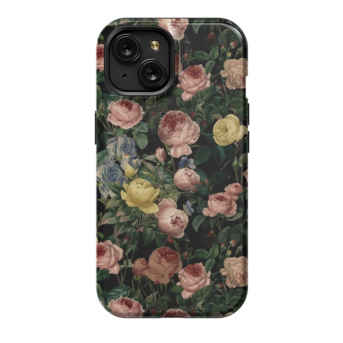 iPhone 15 StrongFit Night Vintage Roses by  Utart