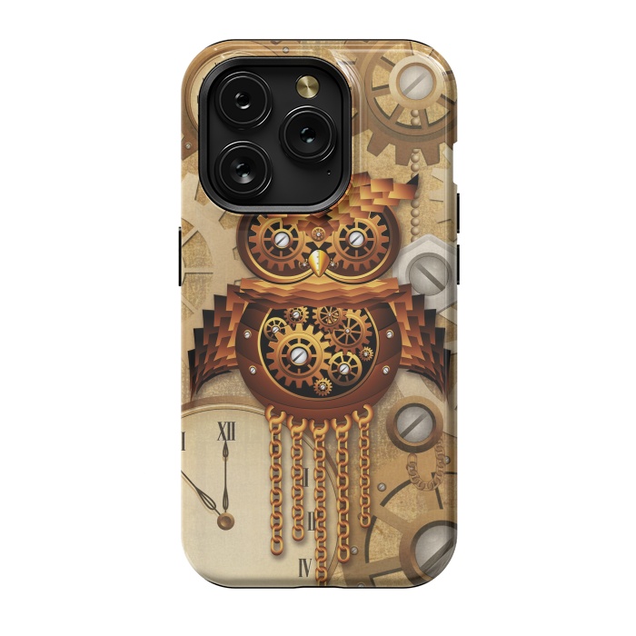 iPhone 15 Pro StrongFit Owl Steampunk Vintage Style by BluedarkArt
