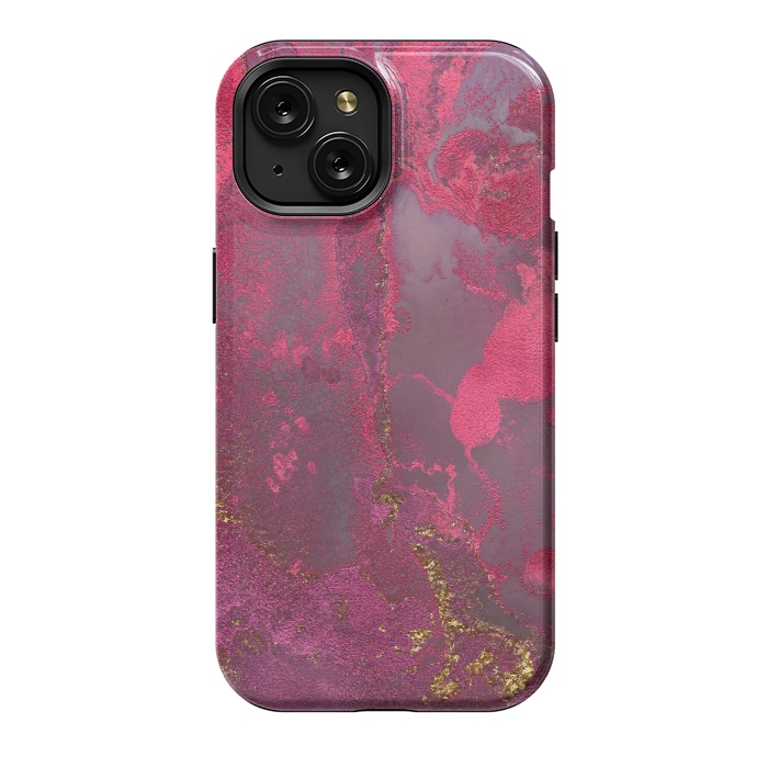 iPhone 15 StrongFit Pink Gold Marble by  Utart
