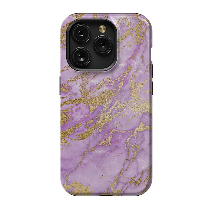 iPhone 15 Pro StrongFit Purple and Gold Marble by  Utart
