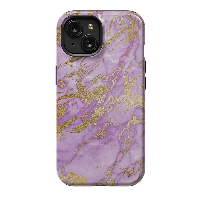 iPhone 15 StrongFit Purple and Gold Marble by  Utart