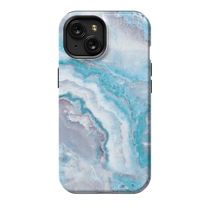 iPhone 15 StrongFit Teal Veined Agate by  Utart