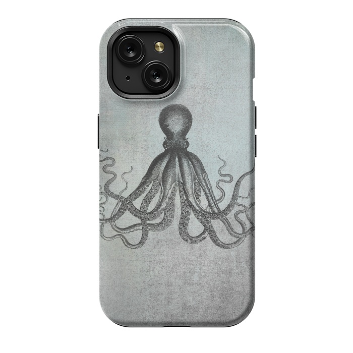 iPhone 15 StrongFit Octopus Vintage Art by Andrea Haase