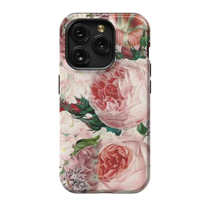 iPhone 15 Pro StrongFit Roses and Hydrangea Pattern by  Utart
