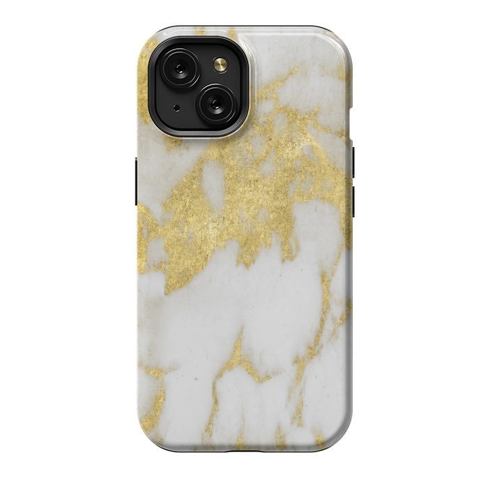 iPhone 15 StrongFit Gold marble by haroulita