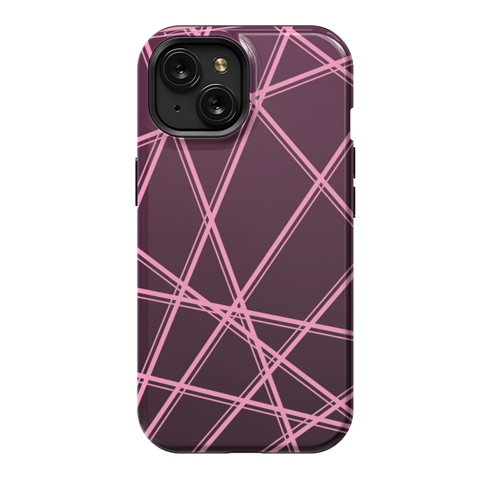 iPhone 15 StrongFit PINK LINES PATTERN by MALLIKA