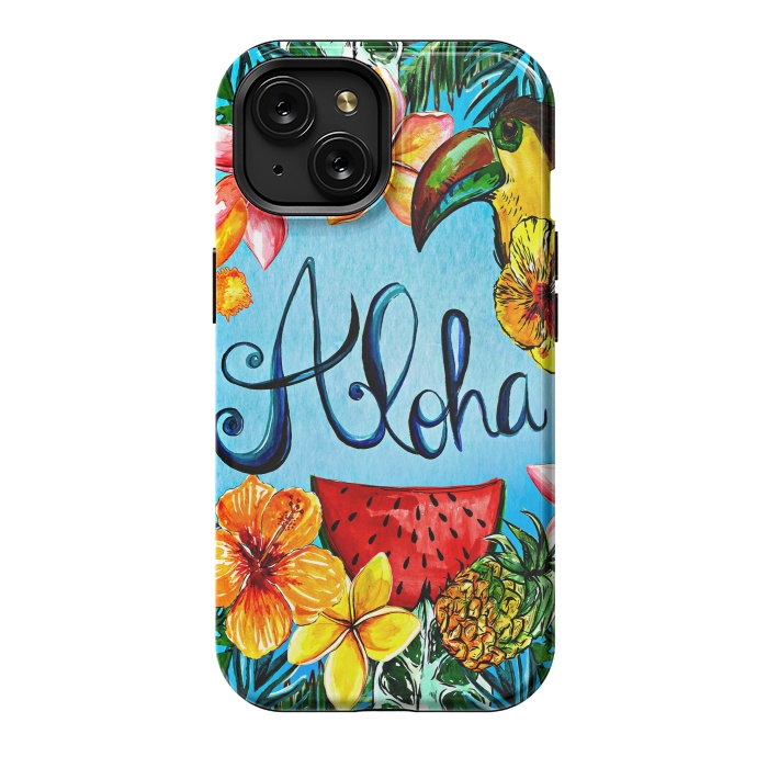 iPhone 15 StrongFit Aloha Tropical Fruits by  Utart