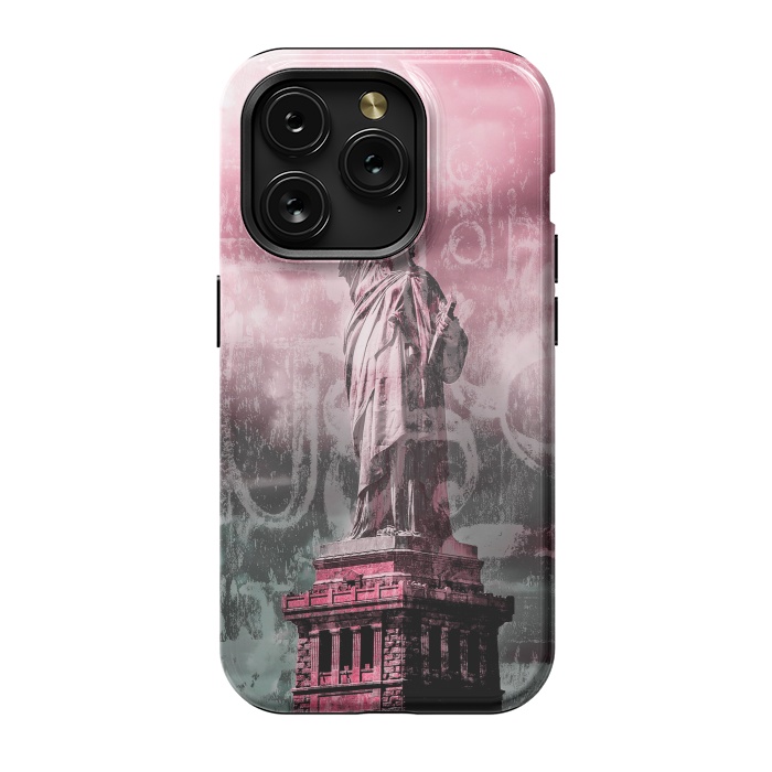 iPhone 15 Pro StrongFit Statue Of Liberty Mixed Media Art by Andrea Haase