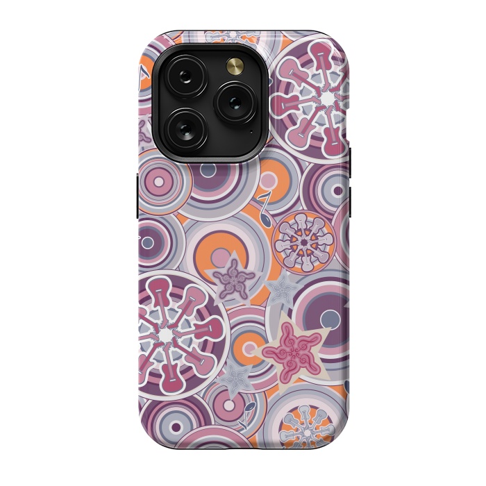 iPhone 15 Pro StrongFit Glam Boho Rock in Purple and Orange by Paula Ohreen