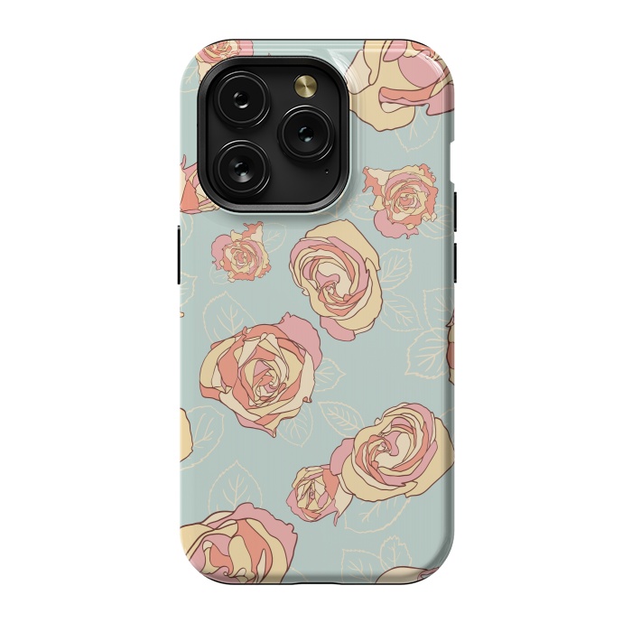 iPhone 15 Pro StrongFit Retro Roses by Paula Ohreen