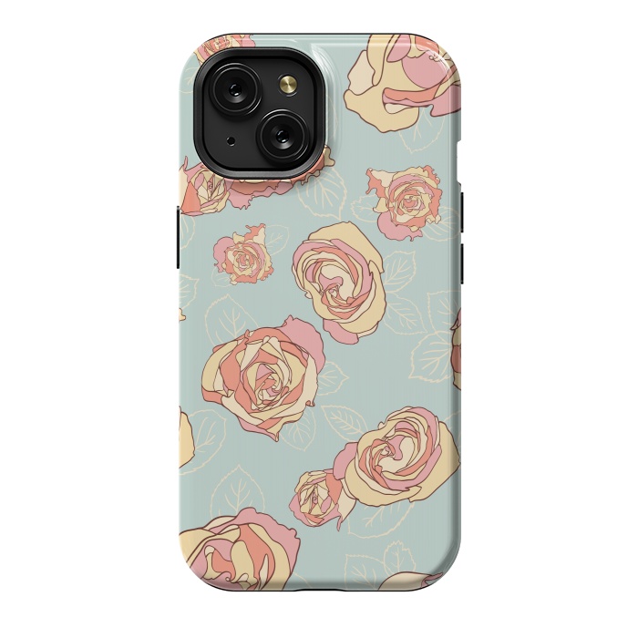 iPhone 15 StrongFit Retro Roses by Paula Ohreen