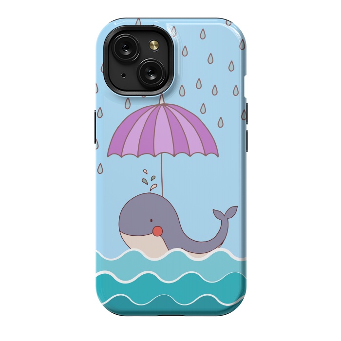 iPhone 15 StrongFit Swimming Whale by Creativeaxle