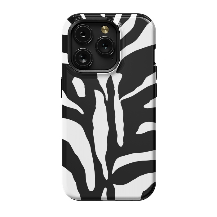 iPhone 15 Pro StrongFit Black And White Zebra Print 2 by Andrea Haase