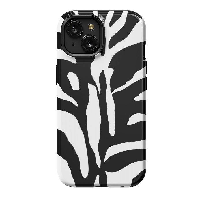 iPhone 15 StrongFit Black And White Zebra Print 2 by Andrea Haase
