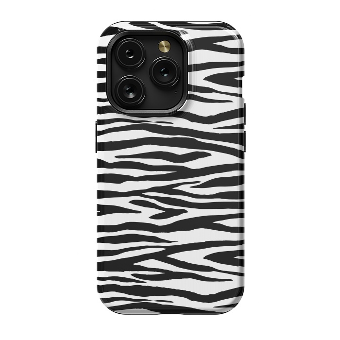 iPhone 15 Pro StrongFit Zebra Stripes Black And White 2 by Andrea Haase