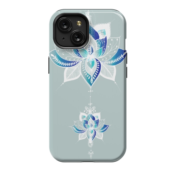 iPhone 15 StrongFit Saige Lotus Flower  by Rose Halsey