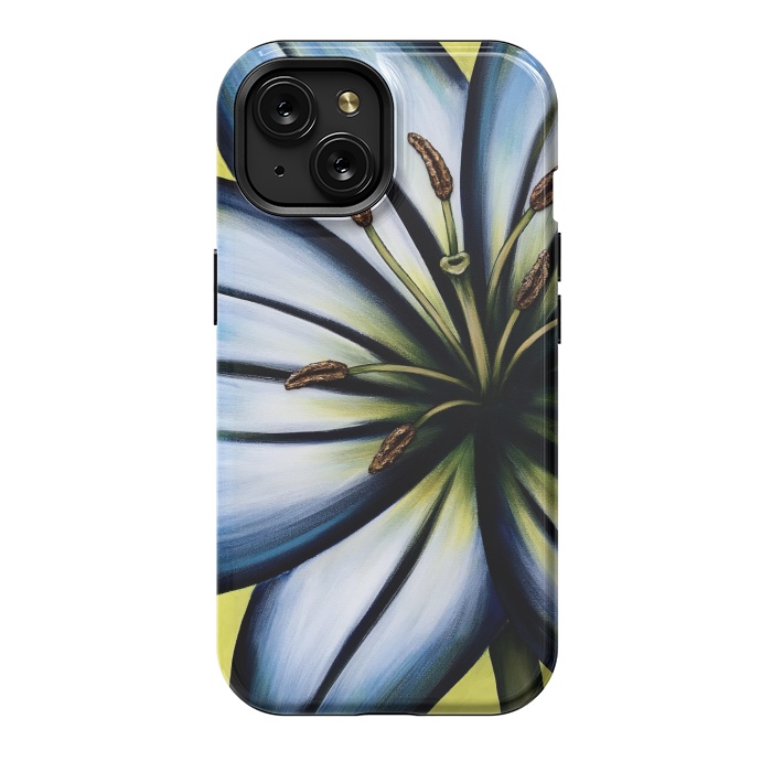 iPhone 15 StrongFit Blue Lily by Denise Cassidy Wood