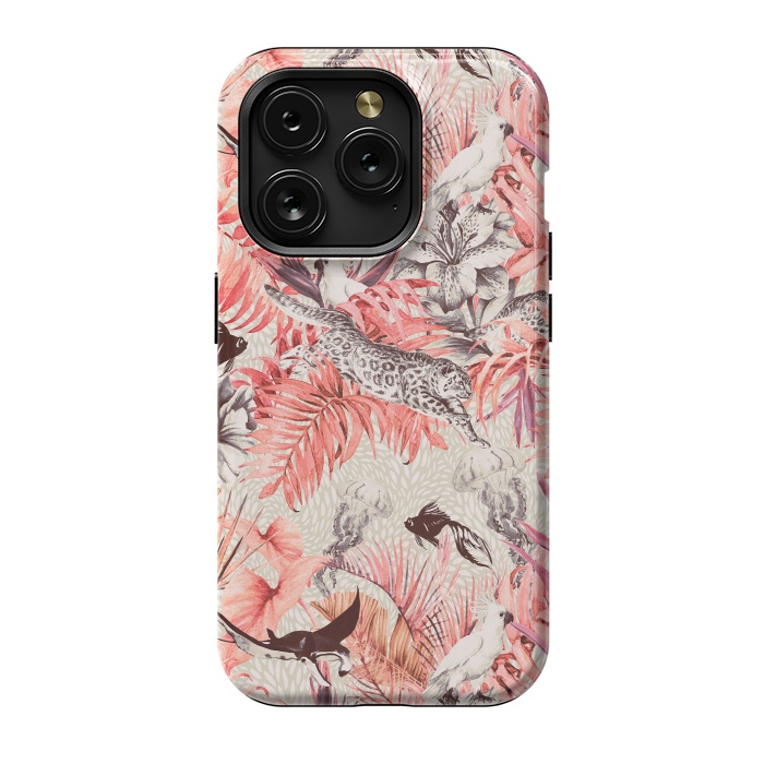 iPhone 15 Pro StrongFit Tropical paradise pink 2  by Mmartabc