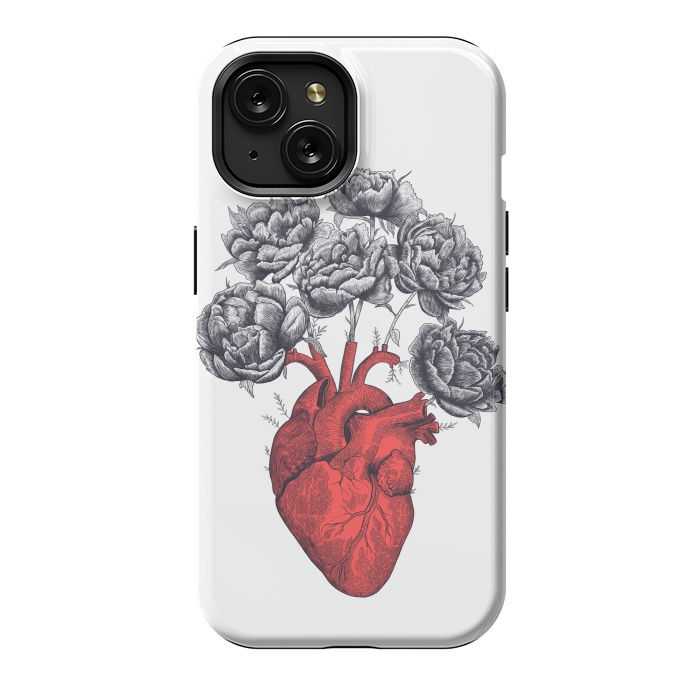 iPhone 15 StrongFit Heart with peonies by kodamorkovkart