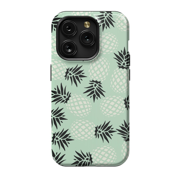 iPhone 15 Pro StrongFit Pineapple Mint Pattern 023 by Jelena Obradovic