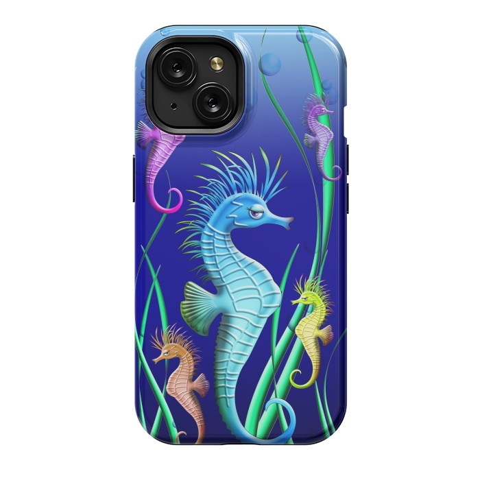 iPhone 15 StrongFit Seahorses Underwater Scenery by BluedarkArt