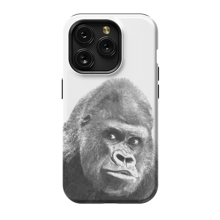 iPhone 15 Pro StrongFit Black and White Gorilla by Alemi