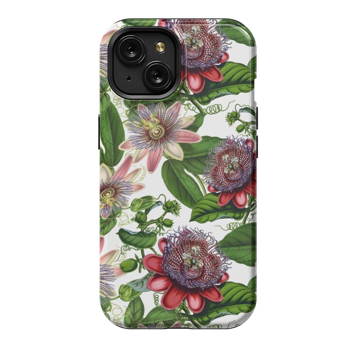 iPhone 15 StrongFit Colorful Vintage Passiflora Pattern by  Utart
